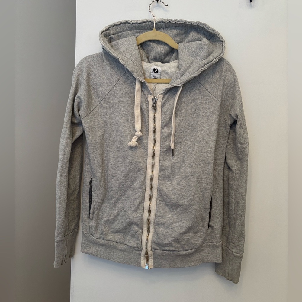 NSF Heather Gray Zip-Up Hoodie